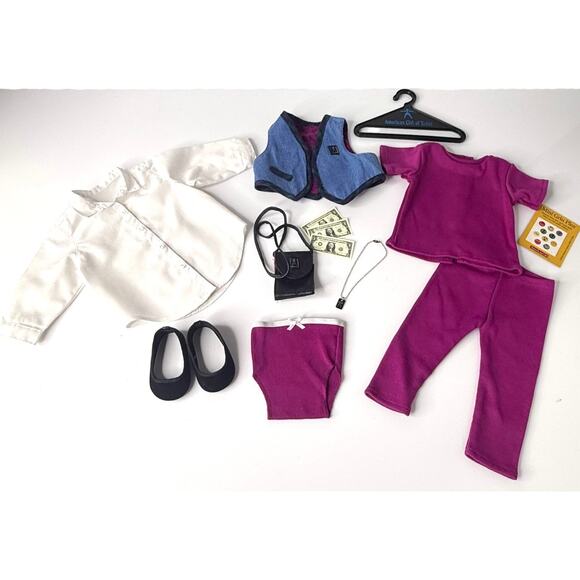 American Girl Mix Match Outfit Pleasant Co Doll Accessories Shoes Necklace Vest - Picture 5 of 10